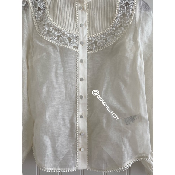 Zimmermann Super Eight Butterfly Button Front Shirt 0